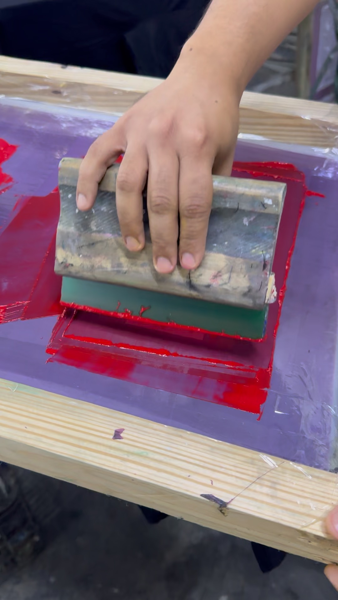Screen printing production at the Serigrafía MTY facility in Monterrey, Mexico